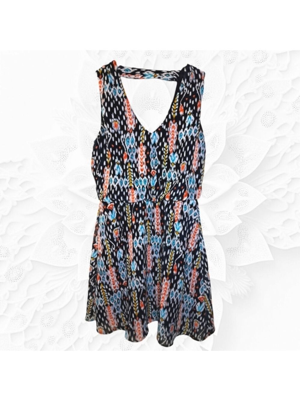 Bisou Bisou Mini Dress In Tribal Design/Colors Size 4